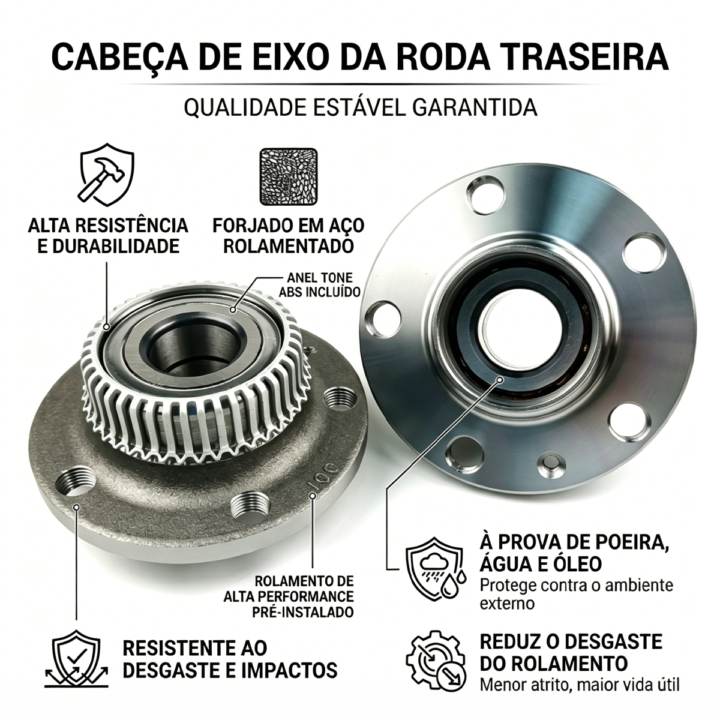 Cubo de Roda YO070402 para AUDI A3, BORA 98/05( COM ABS)